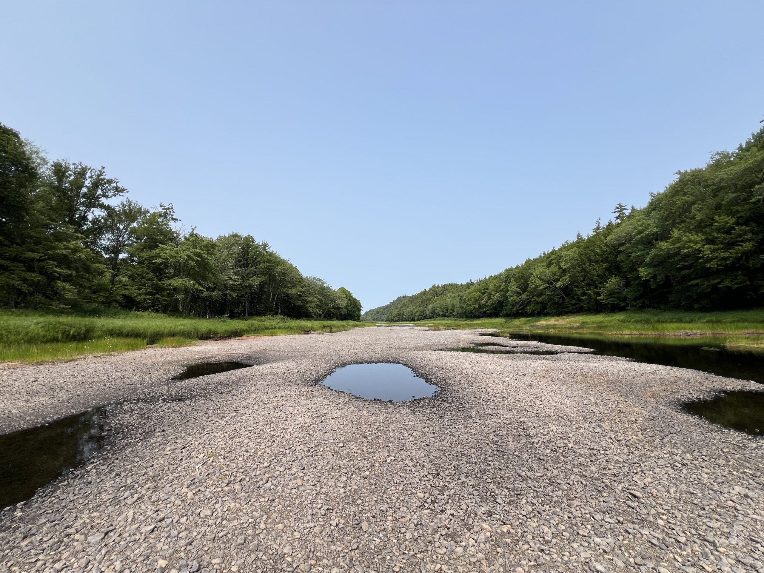 A river bed of rocks on the St. Mary's as Nova Scotia experiences one of the worst droughts in the last 100 years or more. Photo by: Deirdre Green
