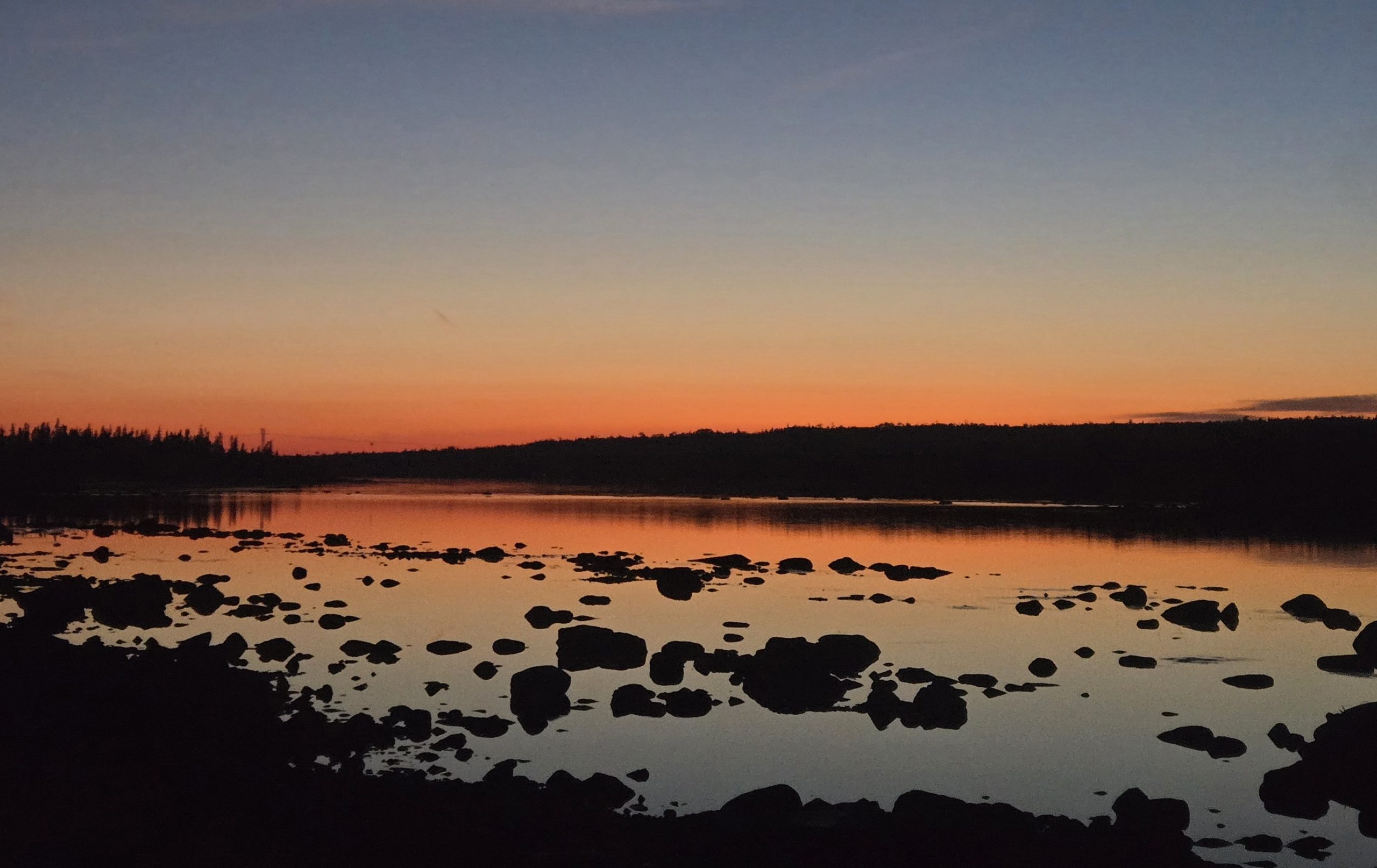 Lower Gander River, normally all the rocks would be submerged. Photo Credit: Paul M White