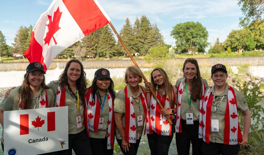 The Fly Fishing Canada's Women's Team that competed at the 2025 World Championship. Sabrina Barnes is second from left. <p></p>Photo via womensflyfishingteam.ca