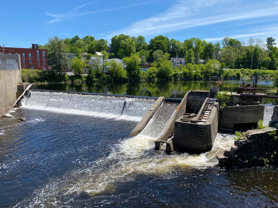 The Mayo Mill Dam, featuring the fishway which is not adequate for passage upstream or downstream. Photo: Jon Viti