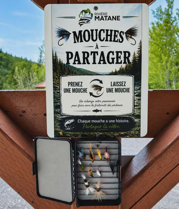 Mouches à partager sur la rivière Matane.
Crédit : Société de gestion de la rivière Matane